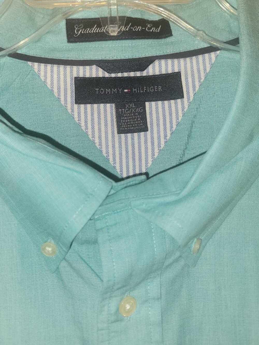 Tommy Hilfiger Men’s L/S Teal Dress/Casual Shirt XXL